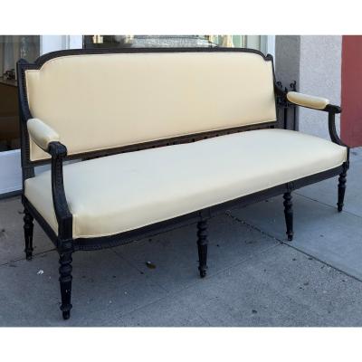 Antique Directoire Sofa Settee W Nancy Corzine Yellow Upholstery