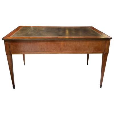 Antique Directoire Style Bronze Mounted Leather Top Writing Table Desk