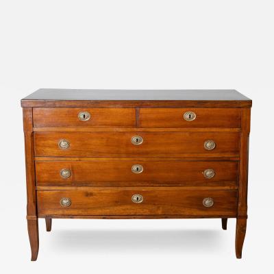 Antique Directoire period chest of drawers in walnut Italy 18th century