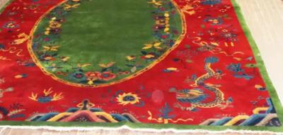 Antique Dragon Art Deco Chinese Carpet Early 20th Century 89 x 116 