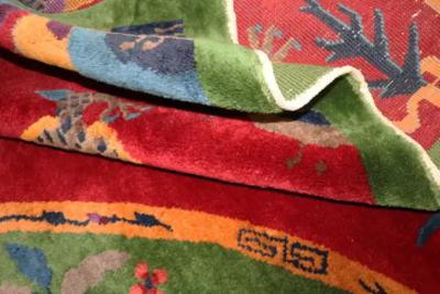 Antique Dragon Art Deco Chinese Carpet Early 20th Century 89 x 116 