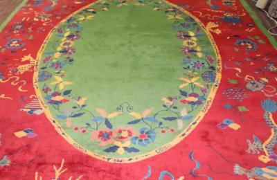 Antique Dragon Art Deco Chinese Carpet Early 20th Century 89 x 116 