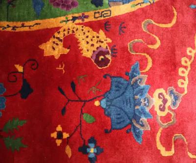 Antique Dragon Art Deco Chinese Carpet Early 20th Century 89 x 116 