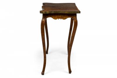 Antique Dutch Elm Inlaid Brass Bound Console Table