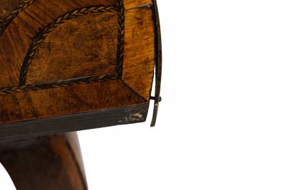 Antique Dutch Elm Inlaid Brass Bound Console Table