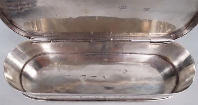 Antique Dutch Silver Tobacco Box with Engraved Pastoral Scenes 1803