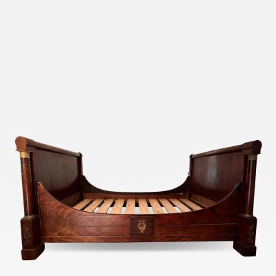Antique Early 19c French Empire Mahogany Gilt Bronze Daybed