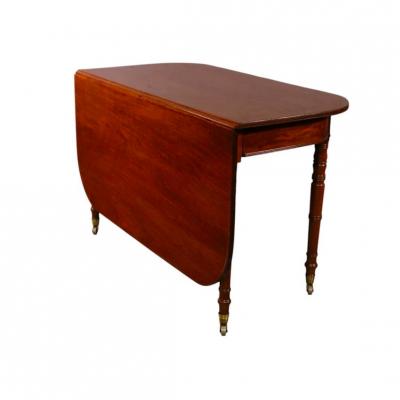 Antique Early 19c George III Mahogany Drop Leaf Dining Table
