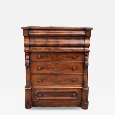 Antique Early 19th C American Late Classical Period Mahogany High Chest c 1805
