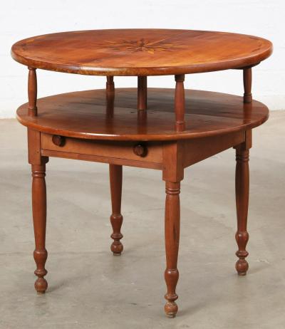 Antique Early 19th C American Sheraton Inlaid Cherry Table