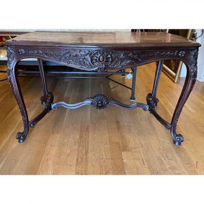 Antique Early 19th C French Provincial Marble Top Center Table