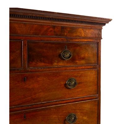 Antique Early 19th C George III Mahogany Highboy Chest on Chest