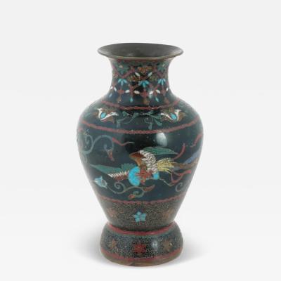 Antique Early Meiji Japanese Cloisonne Vase in the Style of Namikawa