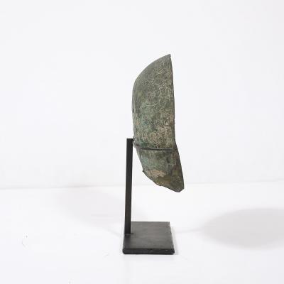 Antique Eastern Mediterranean Patinated Copper Bowl on Museum Stand