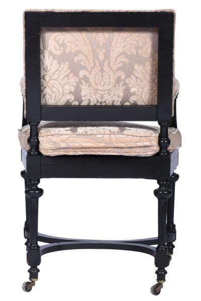 Antique Ebonized Library Armchair Directoire Style France 1860 s 