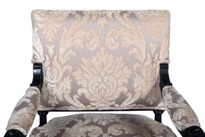 Antique Ebonized Library Armchair Directoire Style France 1860 s 