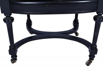 Antique Ebonized Library Armchair Directoire Style France 1860 s 