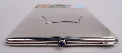 Antique Edwardian Cigarette Case with Enamel Fox Hunt