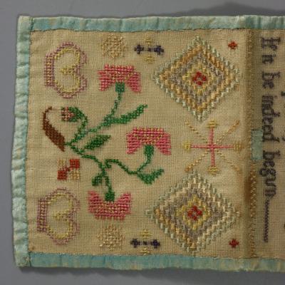 Antique Embroidered Hussif Portable Sewing Kit Holder