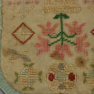 Antique Embroidered Hussif Portable Sewing Kit Holder