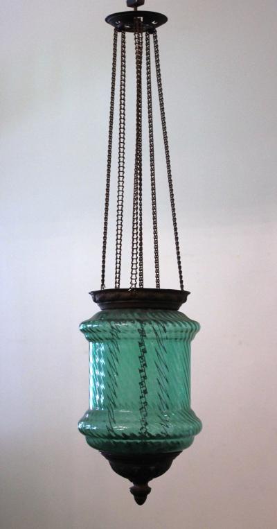 Antique Emerald Glass Lantern