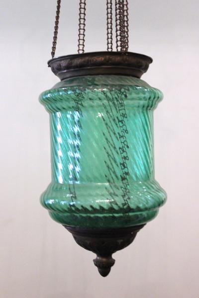 Antique Emerald Glass Lantern