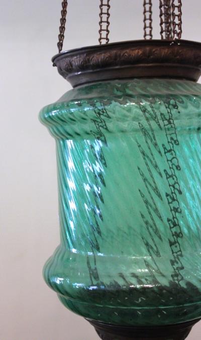 Antique Emerald Glass Lantern