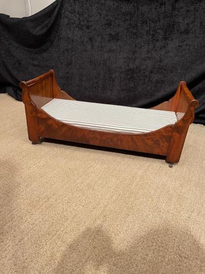 Antique Empire Mahogany Sleigh Bed Cabinet Makers Example as Dog Bed