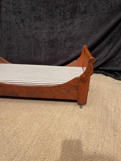 Antique Empire Mahogany Sleigh Bed Cabinet Makers Example as Dog Bed