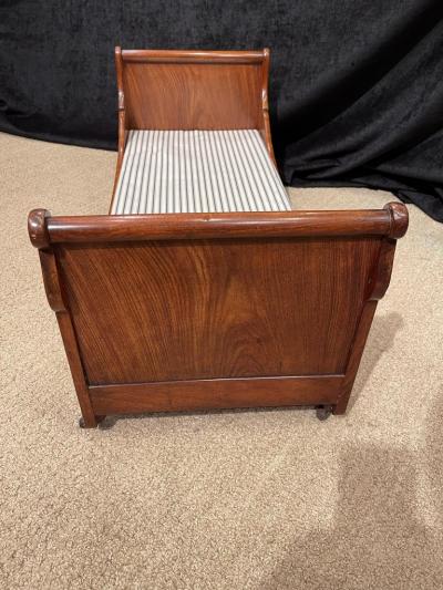 Antique Empire Mahogany Sleigh Bed Cabinet Makers Example as Dog Bed