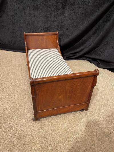 Antique Empire Mahogany Sleigh Bed Cabinet Makers Example as Dog Bed