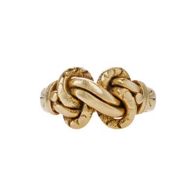 Antique English 18K Gold Braided Keeper Ring