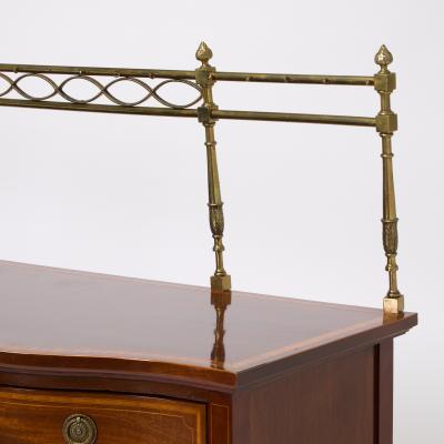 Antique English 19th Cent George III Inlaid Sideboard w Removable Brass Gallery