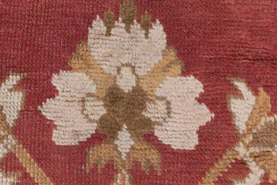 Antique English Axminster Abstract Bold Handwoven Wool Rug