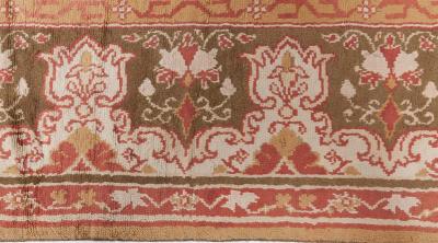 Antique English Axminster Abstract Bold Handwoven Wool Rug