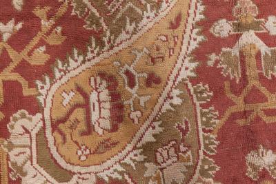 Antique English Axminster Abstract Bold Handwoven Wool Rug