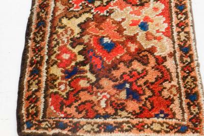 Antique English Axminster Colorful Abstract Handmade Wool Runner