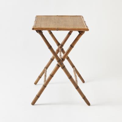 Antique English Bamboo Folding Side Table