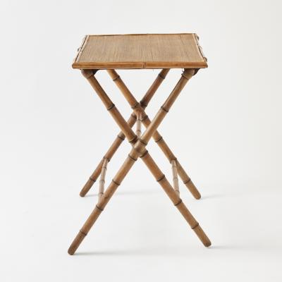 Antique English Bamboo Folding Side Table