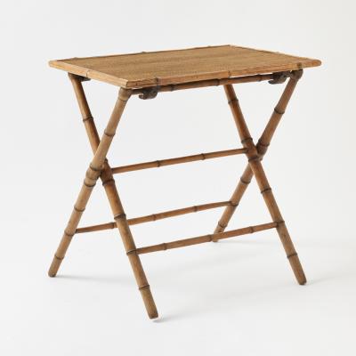 Antique English Bamboo Folding Side Table