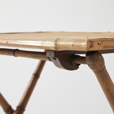 Antique English Bamboo Folding Side Table