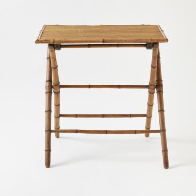Antique English Bamboo Folding Side Table
