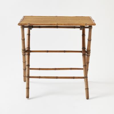 Antique English Bamboo Folding Side Table
