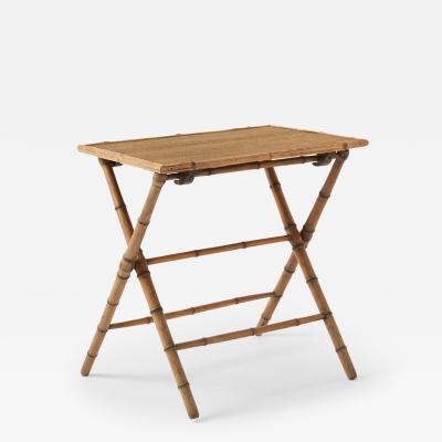 Antique English Bamboo Folding Side Table