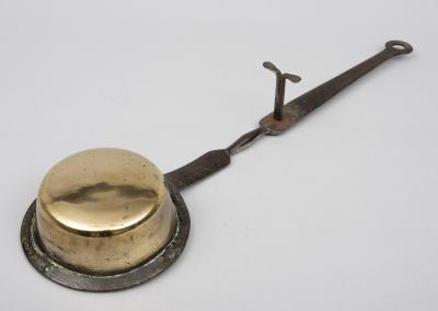 Antique English Brass Long Handled Sauce Pan Circa 1700