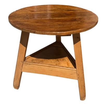Antique English Country Rustic Pine Cricket Table