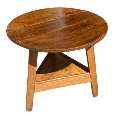 Antique English Country Rustic Pine Cricket Table