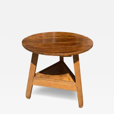 Antique English Country Rustic Pine Cricket Table