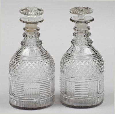 Antique English Cut Glass Decanters