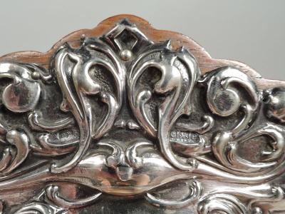 Antique English Edwardian Art Nouveau Sterling Silver Picture Frame